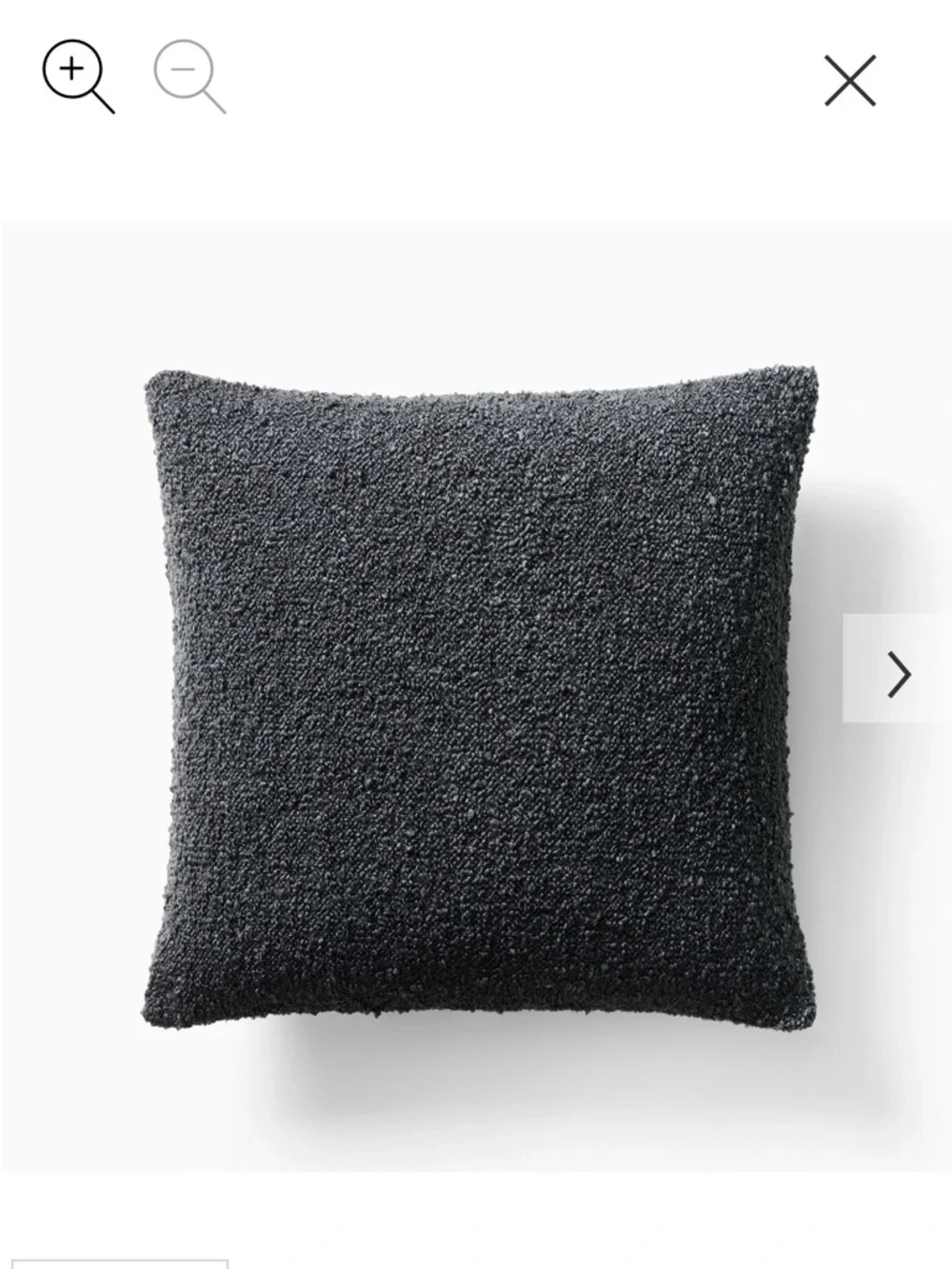 West Elm Cozy Boucle Pillow Cover - Graphite - 20”x20”